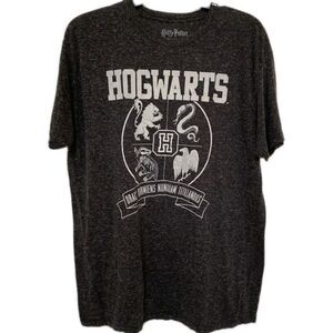 Harry Potter Hogwarts T shirt Size XL Charcoal